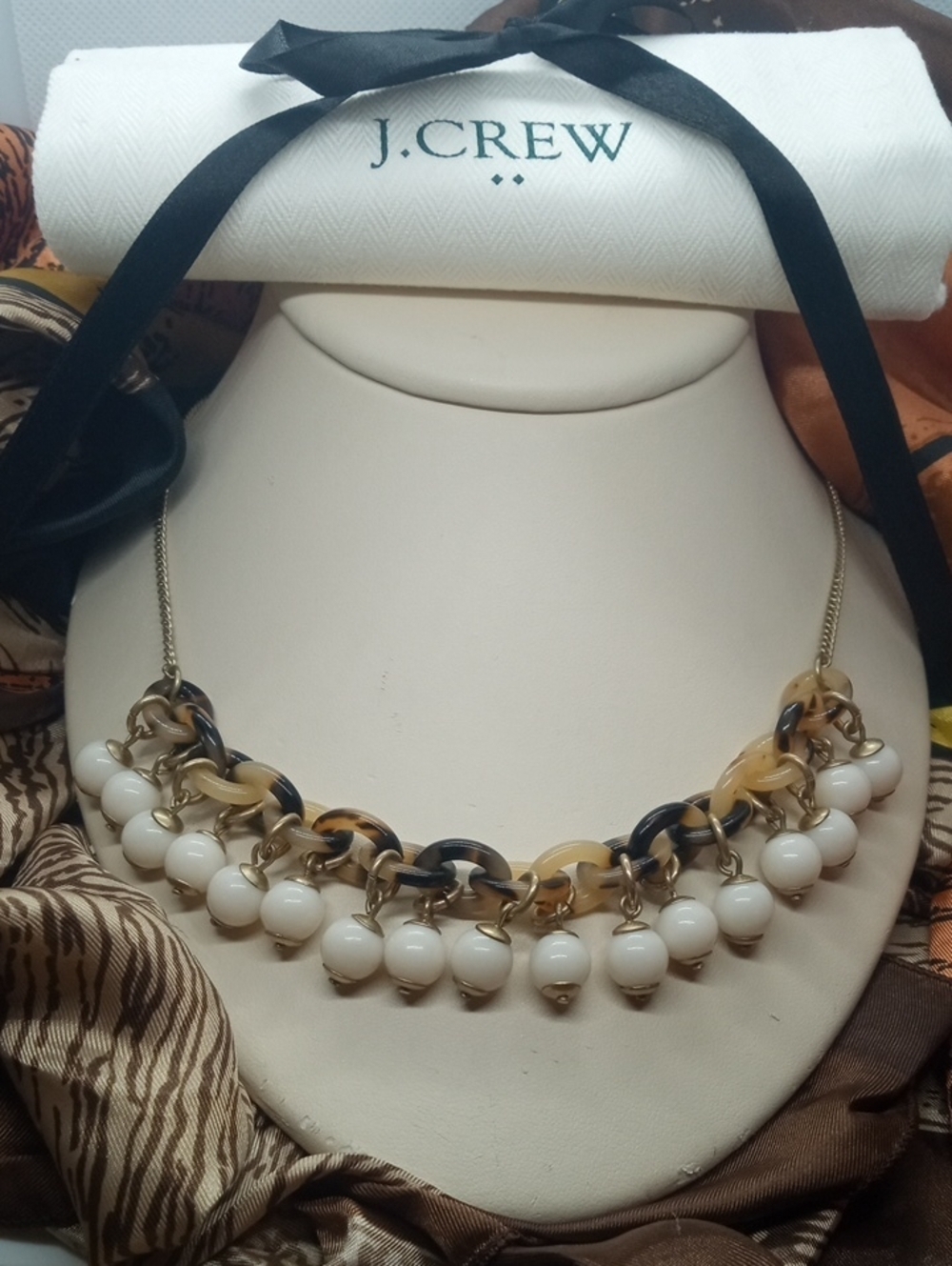 J.CREW TORTOISE BAUBLE LINK NECKLACE